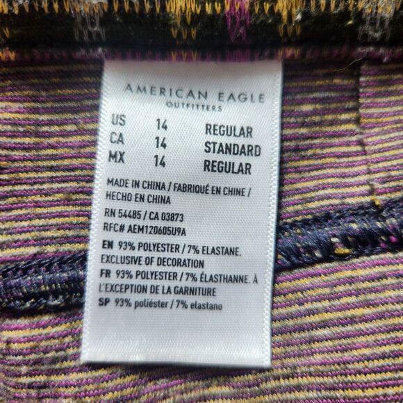 AEO Y2K High-Waisted Plaid Flare Pants-14-Ultra Soft-Stretch-Grandmacore-Grunge - Picture 8 of 11